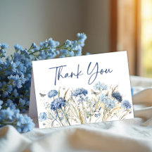 Fleur sauvage bleu Dusty et Mariage papillon