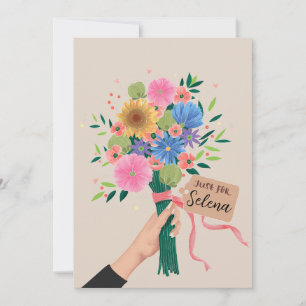 Carte de remerciements fleur sauvage Bouquet