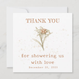 Carte De Remerciements Fleur sauvage d'aquarelle Edelweiss
