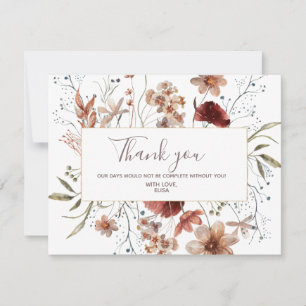 Carte de remerciements Fleur sauvage d'automne
