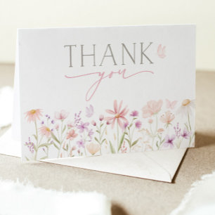 Carte de remerciements fleur sauvage de Baby showe