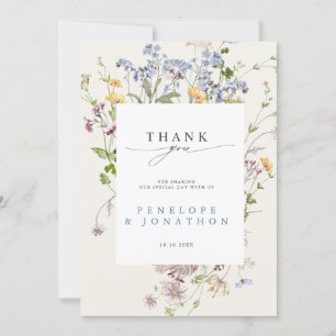 Carte De Remerciements Fleur sauvage de printemps coloré Meadow Garden Ma