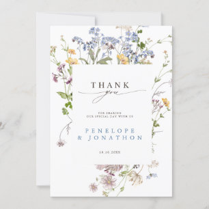 Carte De Remerciements Fleur sauvage de printemps coloré Meadow Garden Ma
