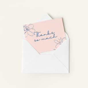 Carte De Remerciements Fleur sauvage dessinée à la main "Merci beaucoup" 