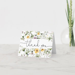 Carte De Remerciements Fleur sauvage florale de printemps lavande verdure