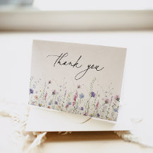 Carte de remerciements Fleur sauvage pourpre
