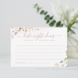 Carte De Remerciements Fleur sauvage rose Russe Boho date nuit idées jeu