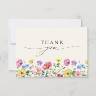 Carte De Remerciements Fleur sauvage Rustic Chic Boho Mariage campagnard