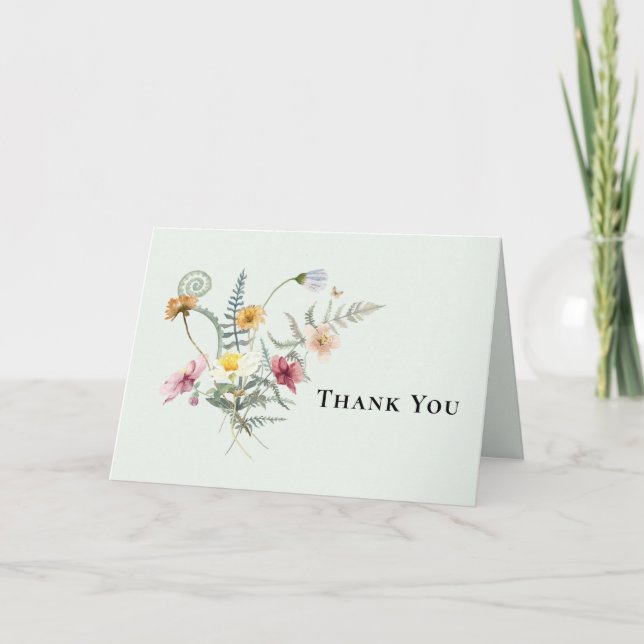 Carte de remerciements Fleur sauvage simple  Maria (Devant)
