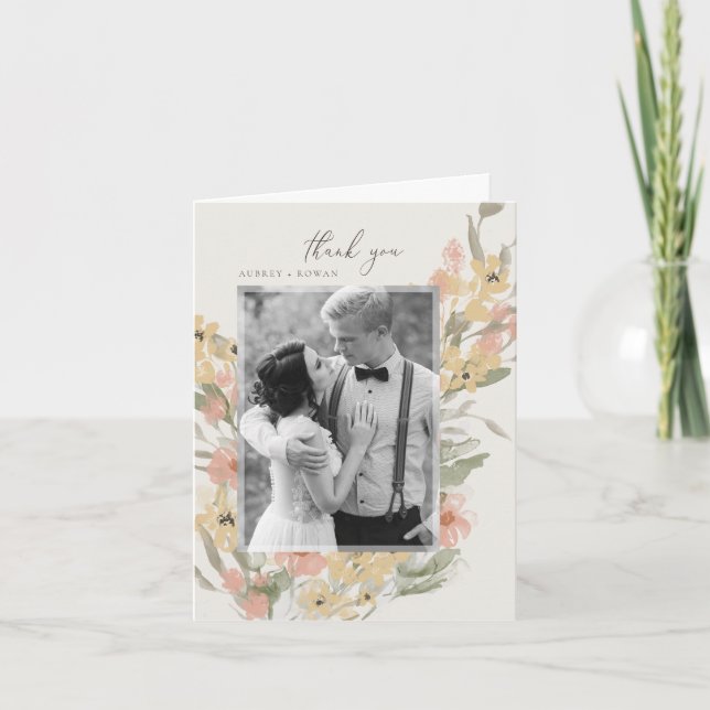 Carte de remerciements fleuri du jardin (Devant)