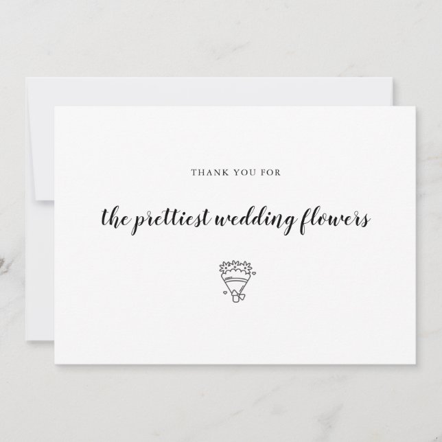 Carte De Remerciements Fleuriste des fleurs de mariage (Devant)