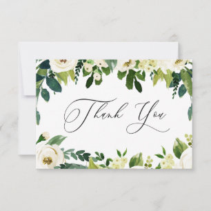 Carte De Remerciements Fleurs blanches élégantes