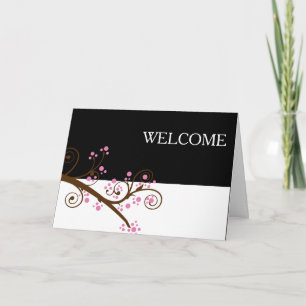 Carte De Remerciements Fleurs blanches noires Brown Branche mignonne Bien