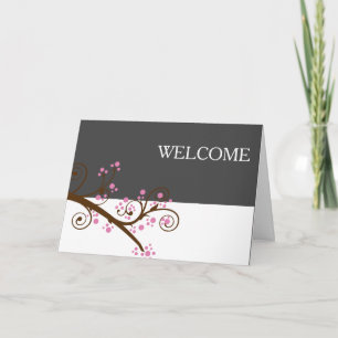 Carte De Remerciements Fleurs blanches noires Brown Branche mignonne Bien