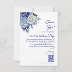 Carte De Remerciements Fleurs bleu aquarelle-Mariage-