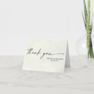 Carte de remerciements fleurs bleues et vertes