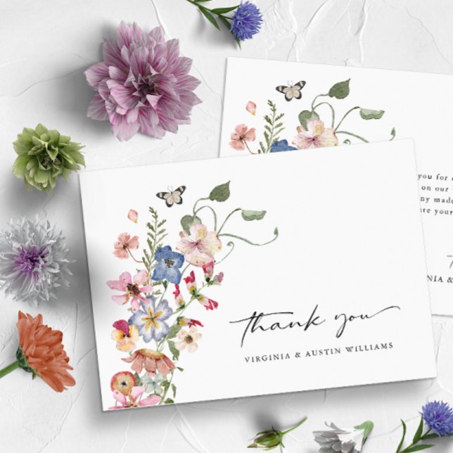 Carte De Remerciements Fleurs Colorées (Créateur téléchargé)