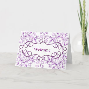 Carte De Remerciements Fleurs courbées Purple Arrière - plan Accueil