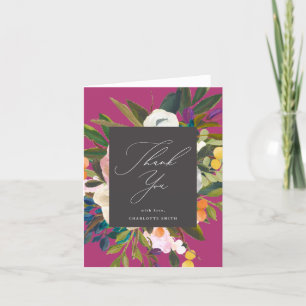 Carte De Remerciements Fleurs d'agrumes lumineuses   Merlot