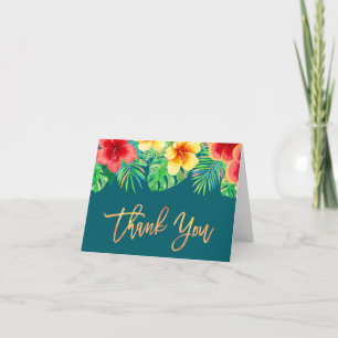 Carte De Remerciements Fleurs d'aquarelle tropicale