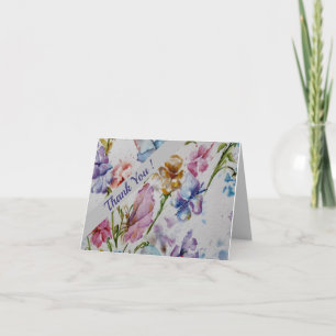 Carte De Remerciements Fleurs d'aquarelle Whimsical