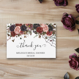 Carte De Remerciements Fleurs d'automne Halloween remerciement Baby showe