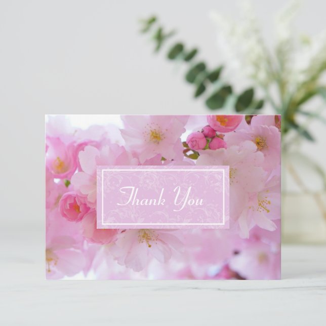 Carte De Remerciements Fleurs de cerisiers (Debout devant)