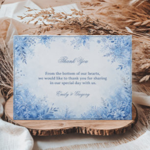 Carte De Remerciements Fleurs de cristal à travers l'hiver