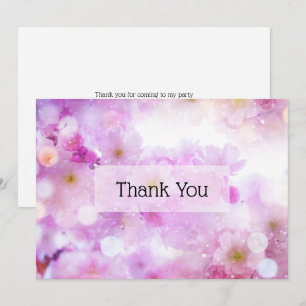 Carte De Remerciements Fleurs de fleurs de cerisier rose