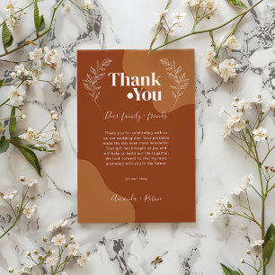 Carte De Remerciements Fleurs de l'amour : Feuilles abstraites simples