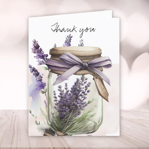 Carte De Remerciements Fleurs de lavande en pot
