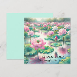 Carte De Remerciements Fleurs de Lotus & Citation