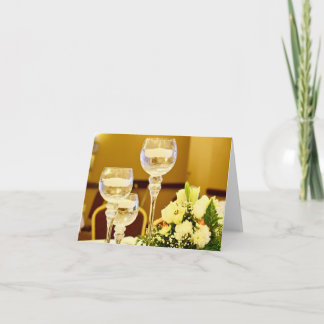 Carte De Remerciements Fleurs de mariage et bougies - Intérieur vierge