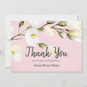 Carte De Remerciements *~* Fleurs de Rosier sur la Plage à l'Aquarelle po