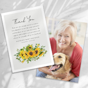 Carte De Remerciements Fleurs de soleil Sympathy Funérailles