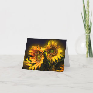 Carte De Remerciements Fleurs de tournesol jaune floral - Bonjour, amour
