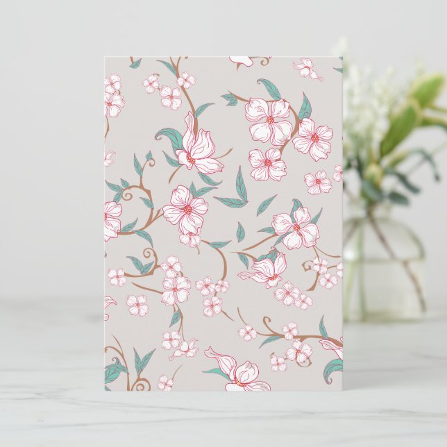 Carte De Remerciements Fleurs déplaisantes Motif 6 (Debout devant)