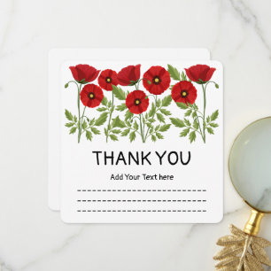 Carte De Remerciements Fleurs d'été joyeuses floraison de pavot