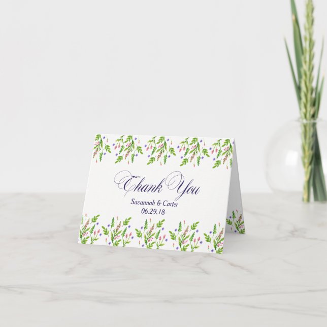 Carte De Remerciements Fleurs d'été pour occasions spéciales/remerciement (Devant)
