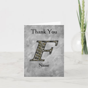 Carte De Remerciements Fleurs d'hydrangea personnalisées avec initiale de