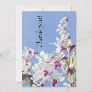 Carte De Remerciements Fleurs d'orchidées violettes et blanches