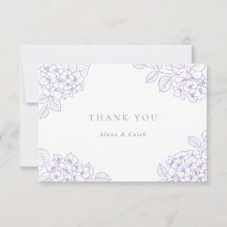 Carte De Remerciements Fleurs Élégantes Remerciement Mariage Hydrangea Vi