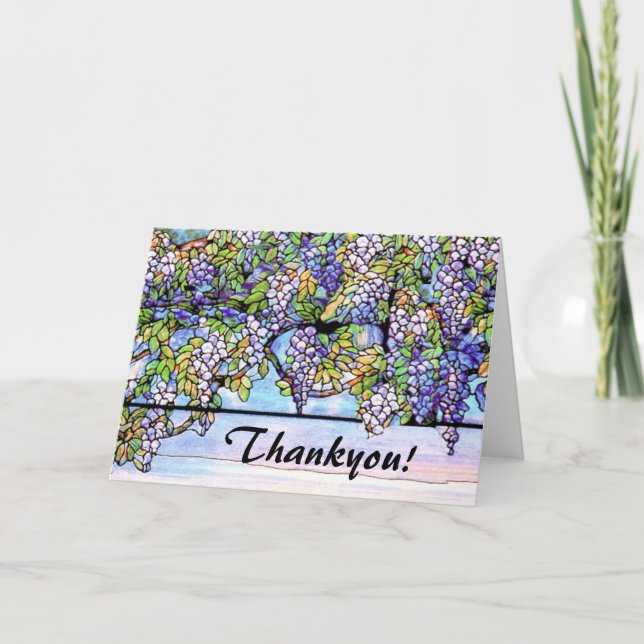 Carte De Remerciements Fleurs en verre souillé de Nouveau Tiffany d'art (Devant)