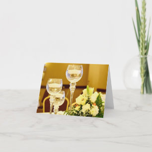 Carte De Remerciements Fleurs et bougies de mariage - Blanc à l'intérieur