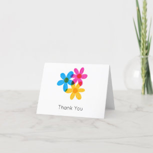 Carte De Remerciements Fleurs hippies brillantes et audacieuses Mariage d