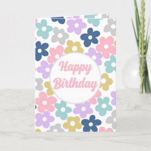 Carte De Remerciements Fleurs marguerites super Retro Boho Floral