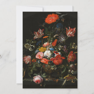 Carte De Remerciements Fleurs Néerlandaises En Vase Peinture Encore Vie A