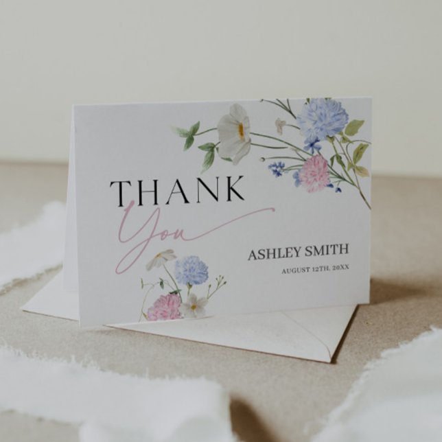 Carte De Remerciements Fleurs pastel  (Créateur téléchargé)