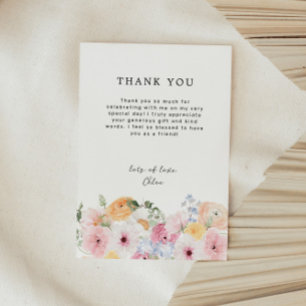 Carte De Remerciements Fleurs pastel colorées