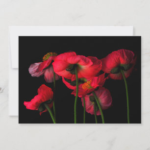 Carte De Remerciements Fleurs   Poppies rouges